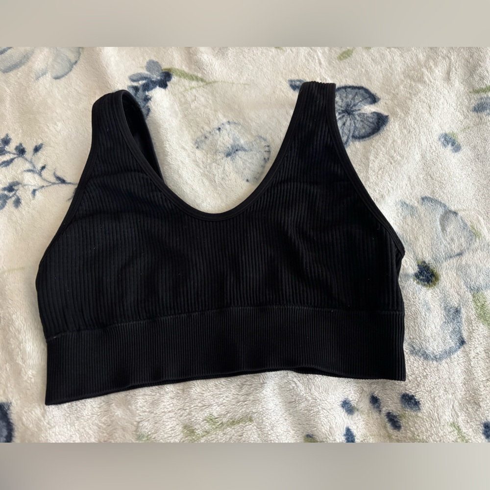 Aerie Black Ribbed Top